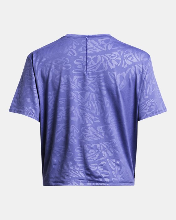 女士UA Vanish Energy Emboss Crop短袖T恤 in Purple image number 5